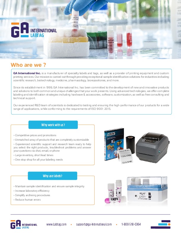 Catalog & Flyers LabTAG by GA International