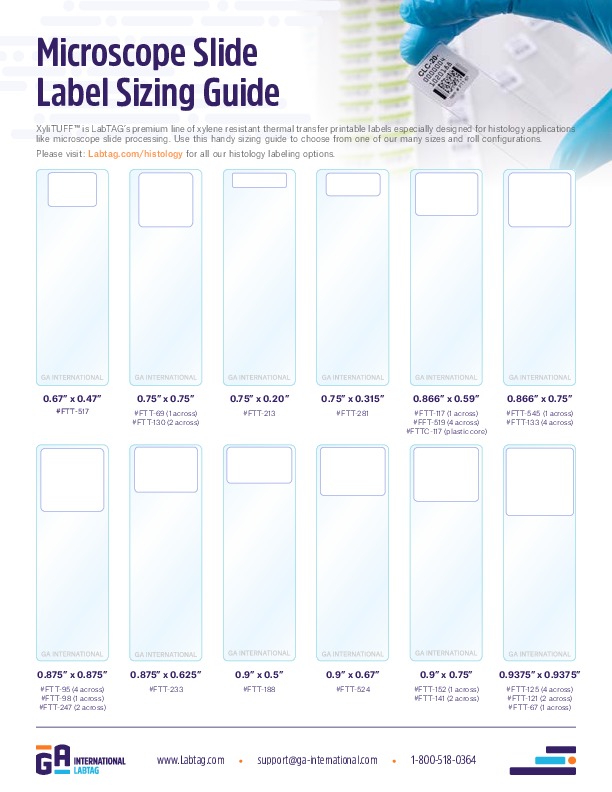 Guide de dimensionnement des étiquettes de lames de microscope