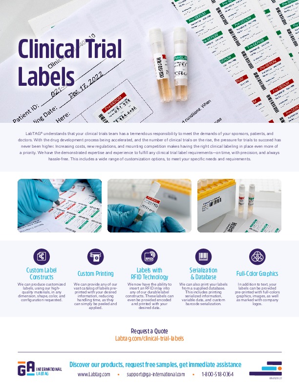 Étiquettes d'essais cliniques