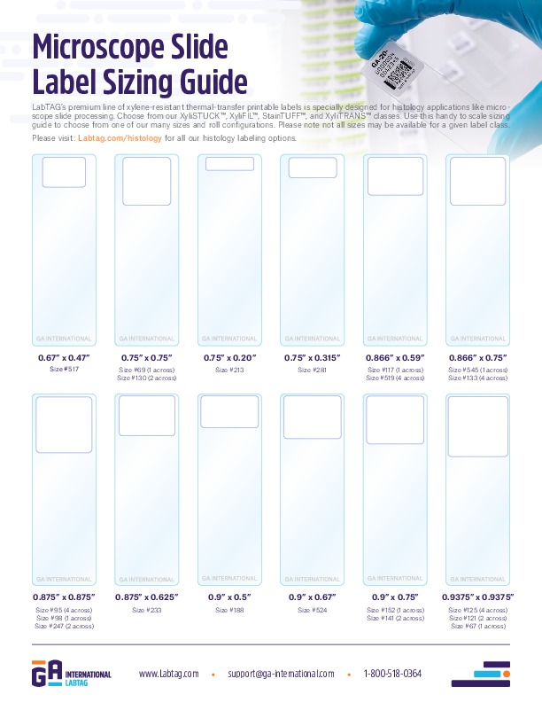 Microscope Slide Label Sizing Guide