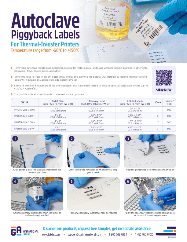 Autoclave PiggyBack Labels
