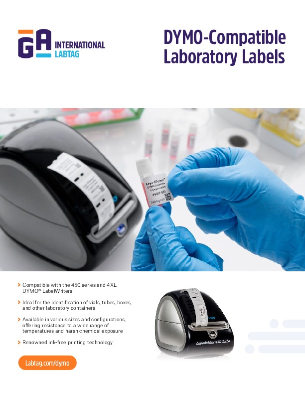 Étiquettes de laboratoire compatibles DYMO